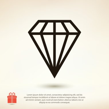 Elmas düz tasarım simgesi