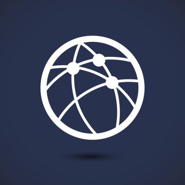 Küresel teknoloji ya da sosyal ağ simgesini