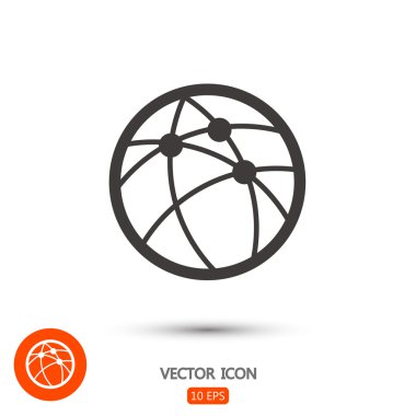 Küresel teknoloji ya da sosyal ağ simgesini