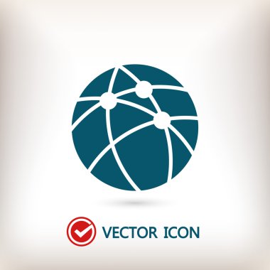 Küresel teknoloji ya da sosyal ağ simgesini