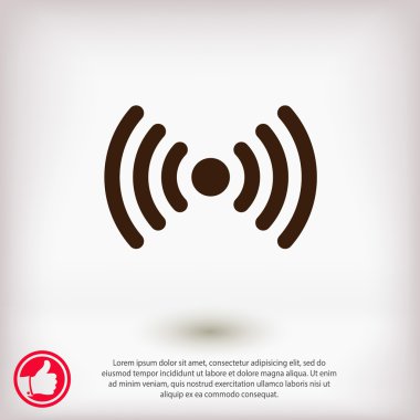 Kablosuz simgesi, düz tasarım stili