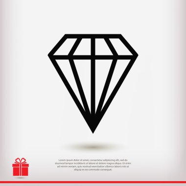 Elmas düz tasarım simgesi