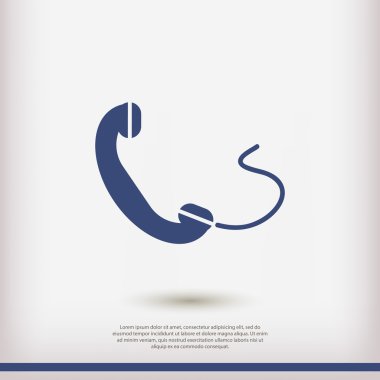 telefon, düz simgesi