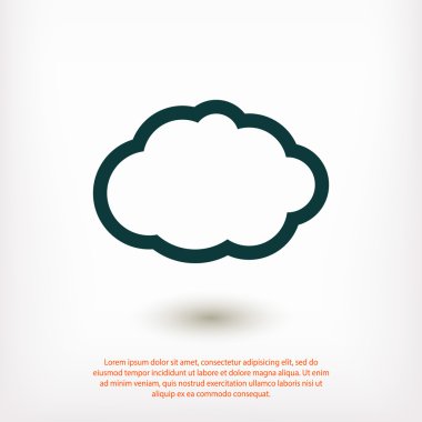 Bulut düz tasarım simgesi