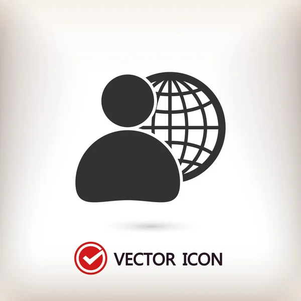 Business global, business man icon — Vector de stoc