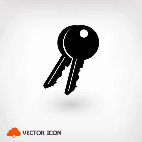 Icono de diseño plano de llaves — Vector de stock
