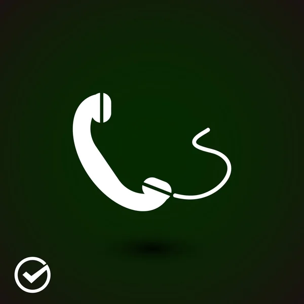 Telefoon, platte pictogram — Stockvector