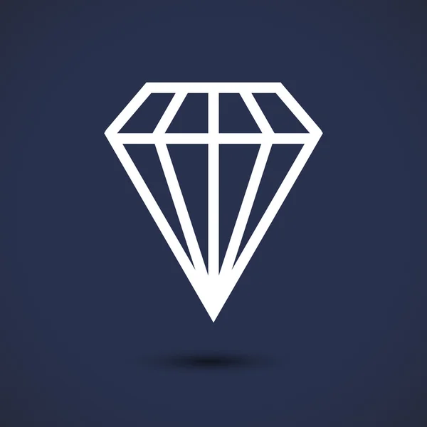 Diamant icône design plat — Image vectorielle