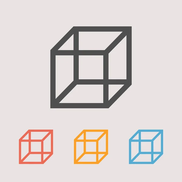 Icono de cubo de diseño plano — Vector de stock