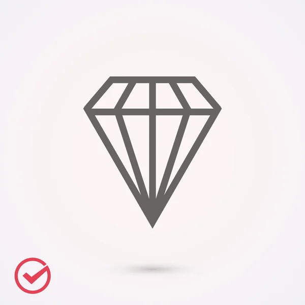Pictograma de design plat diamant — Vector de stoc