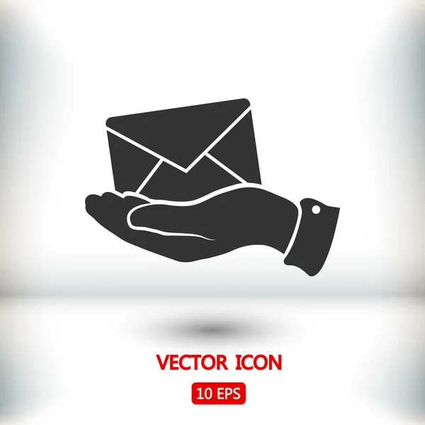 E-post ikonen i hand — Stock vektor