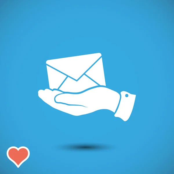 E-Mail in der Hand Symbol — Stockvektor