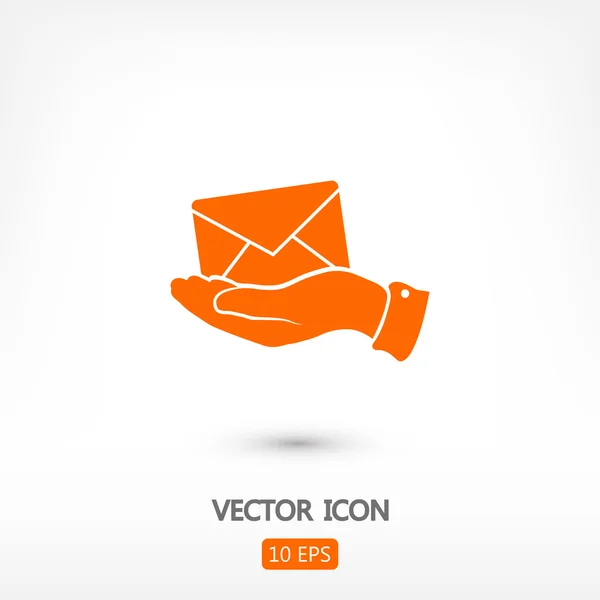 E-Mail en icono de la mano — Archivo Imágenes Vectoriales