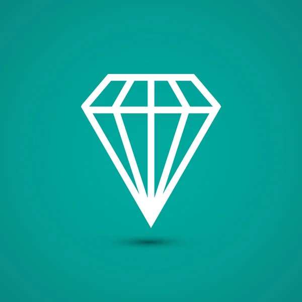 Diamant platte ontwerp pictogram — Stockvector