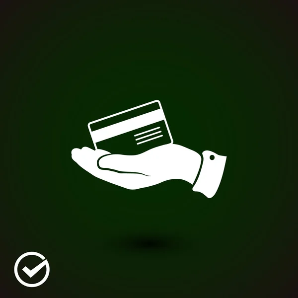 Kreditkarte in der Hand Symbol — Stockvektor