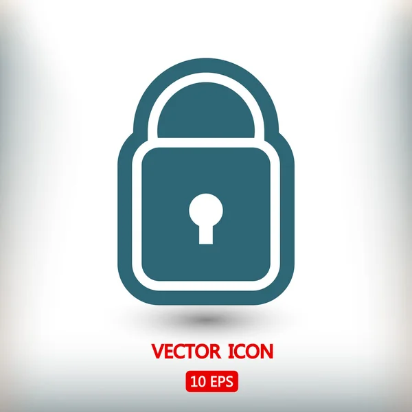 Pictogram van een hangslot plat ontwerp — Stockvector