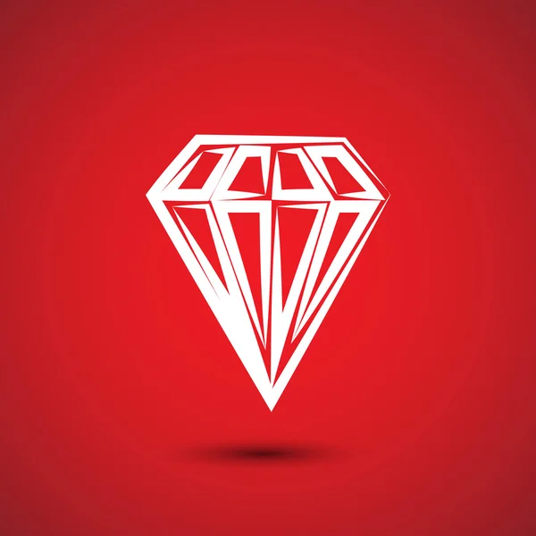 Diamond platt design ikon — Stock vektor