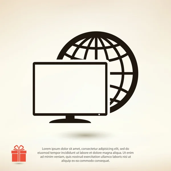 Monitor pictogram illustratie. — Stockvector