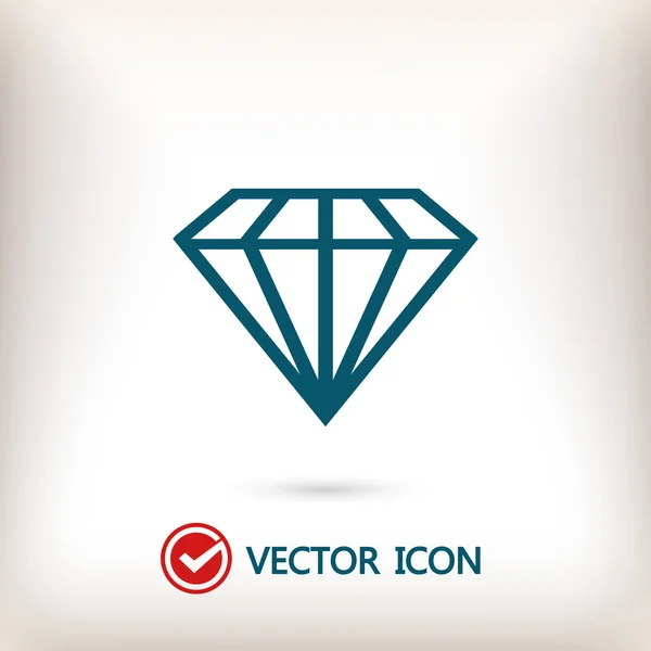 Icona di design piatto diamante — Vettoriale Stock