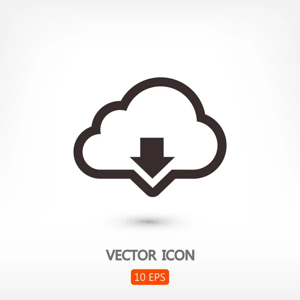 Cloud computing download icon — Stock Vector