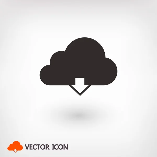 Icône de téléchargement cloud computing — Image vectorielle