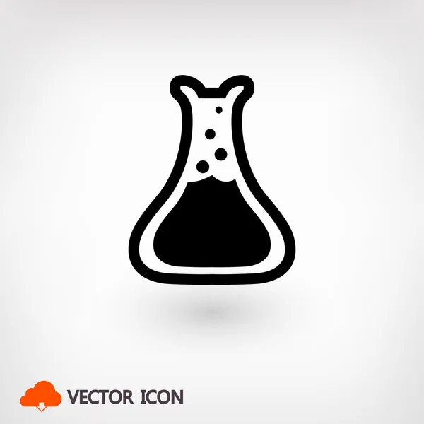 Icono de vidrio de laboratorio — Vector de stock