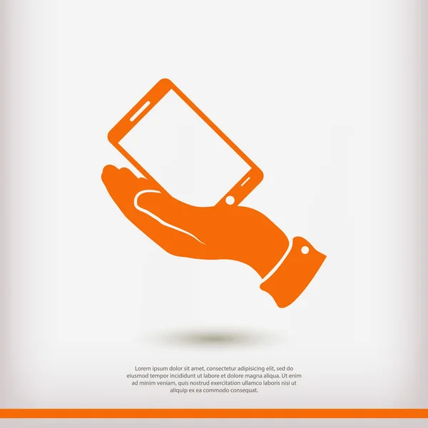 Smartphone en icono de la mano — Archivo Imágenes Vectoriales