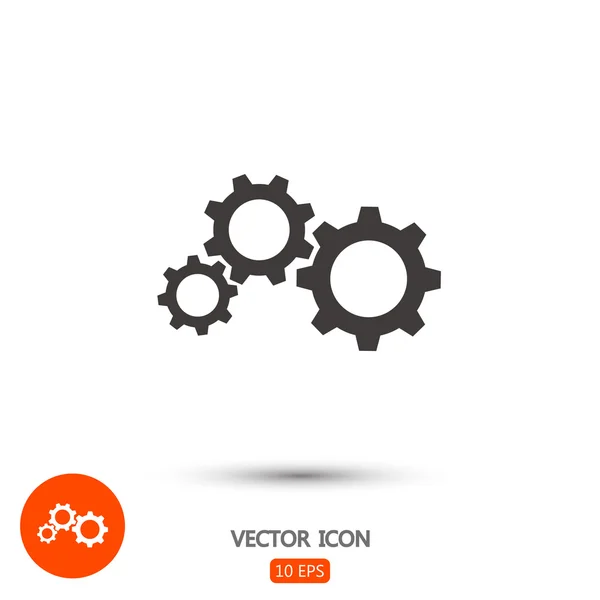 Icono de engranajes, estilo de diseño plano — Vector de stock