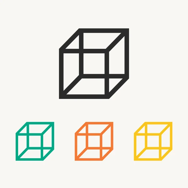 Icono de cubo de diseño plano — Vector de stock