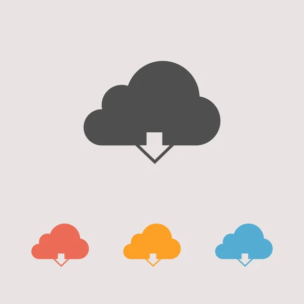 Cloud computing download icon — Stock Vector