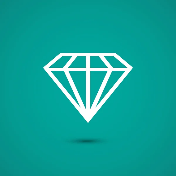 Diamant icône design plat — Image vectorielle