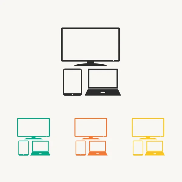 Conjunto de dispositivos electrónicos — Vetor de Stock