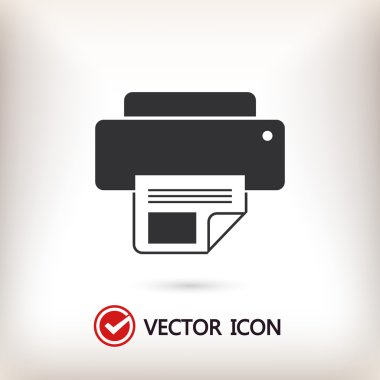 Yazıcı düz tasarım simgesi