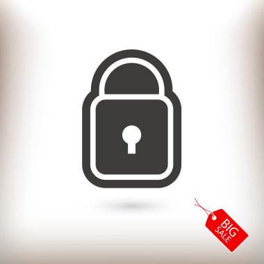 Kilit düz tasarım simgesi