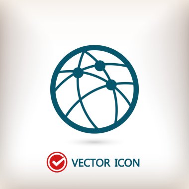 Küresel teknoloji ya da sosyal ağ simgesini