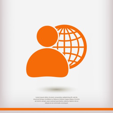 küresel iş, iş adamı simgesi