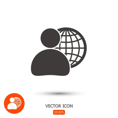 küresel iş, iş adamı simgesi