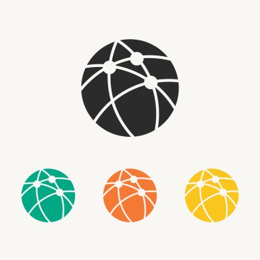 Küresel teknoloji ya da sosyal ağ simgesini