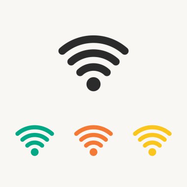 Kablosuz simgesi, düz tasarım stili