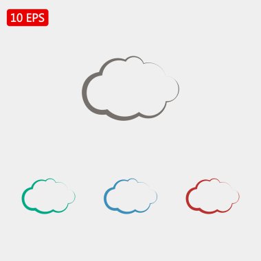 Bulut düz tasarım simgesi