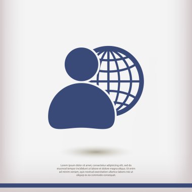 küresel iş, iş adamı simgesi