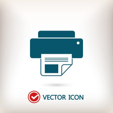 Yazıcı düz tasarım simgesi