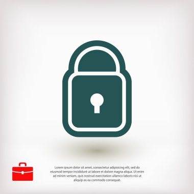 Kilit düz tasarım simgesi