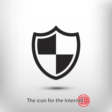 Kalkan kutsal kişilerin resmi, düz tasarım stili