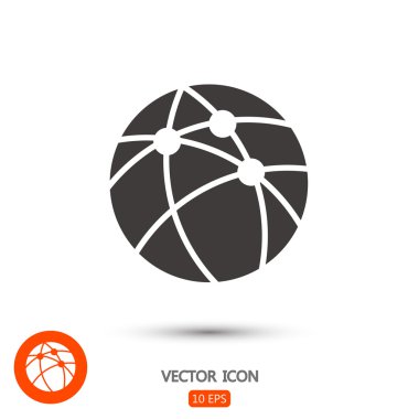 Küresel teknoloji ya da sosyal ağ simgesini