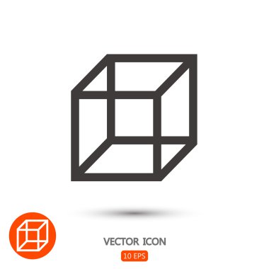 Düz tasarım küp simgesini