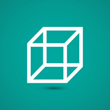 Düz tasarım küp simgesini