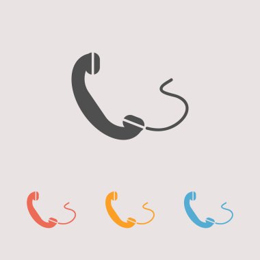 telefon, düz simgesi