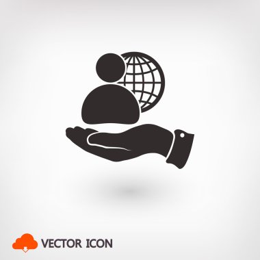 küresel iş, iş adamı simgesi