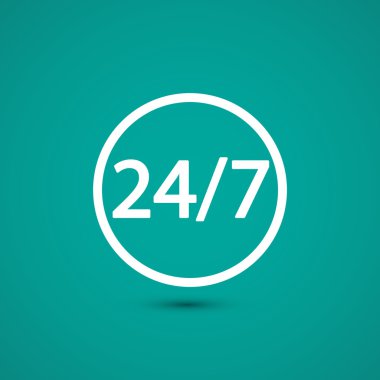 24 saat ve 7 gün bir hafta simgesi.